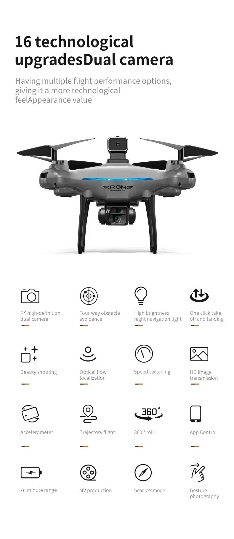 KY102 Drone 8K Professional Dual Camera Brushless Quadcopter Obstacle Avoidance Optical Flow Aerial Drone RC 10000M