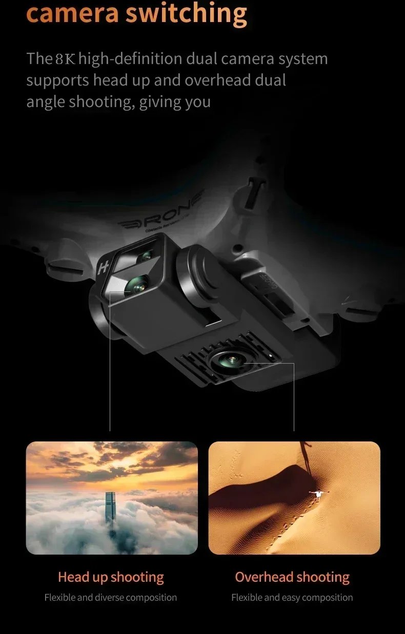 KY102 Drone 8K Professional Dual Camera Brushless Quadcopter Obstacle Avoidance Optical Flow Aerial Drone RC 10000M